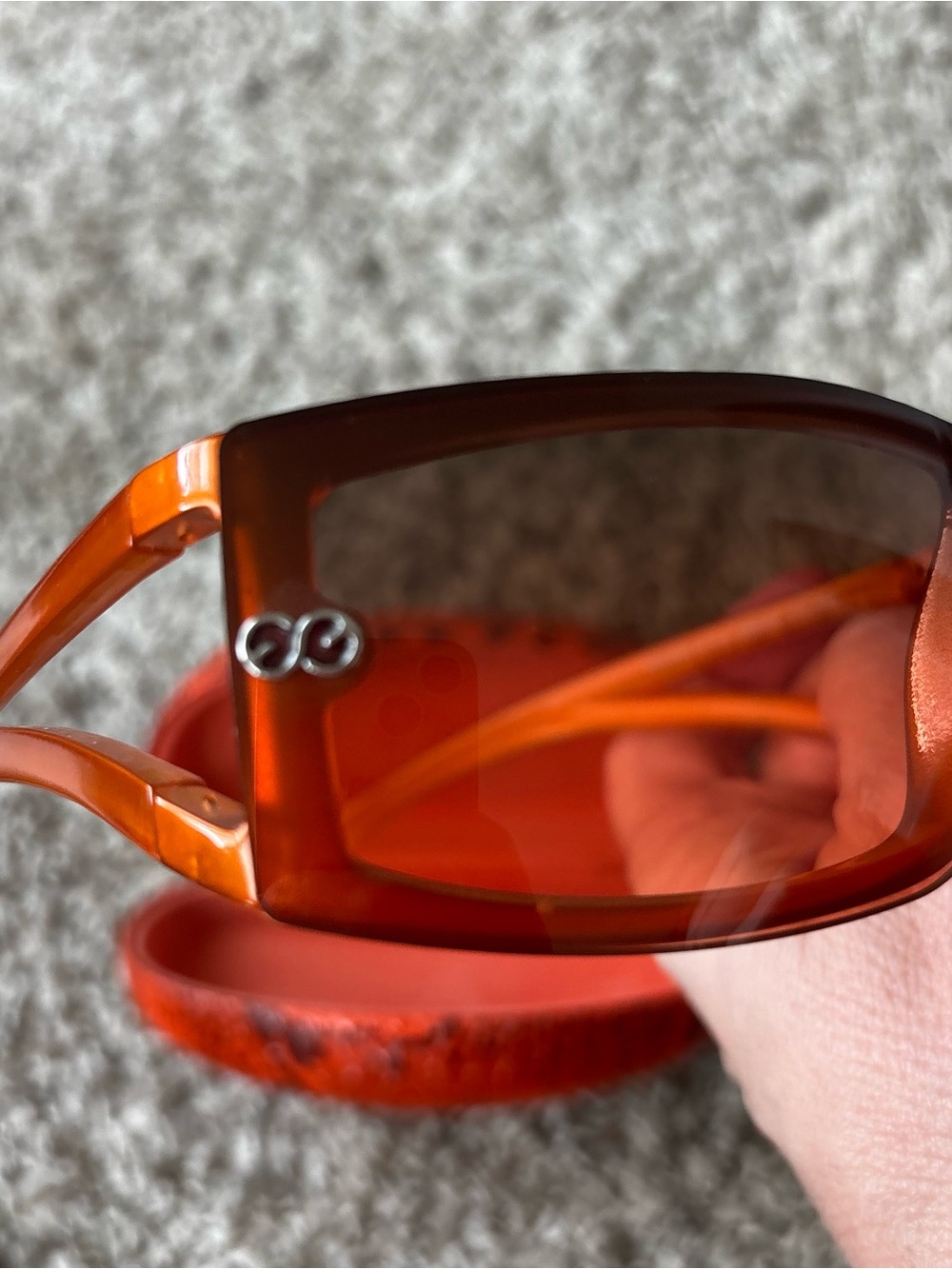 Brown orange Tinted Oversized Sunglasses ESCADA Sport sunglasses italian
